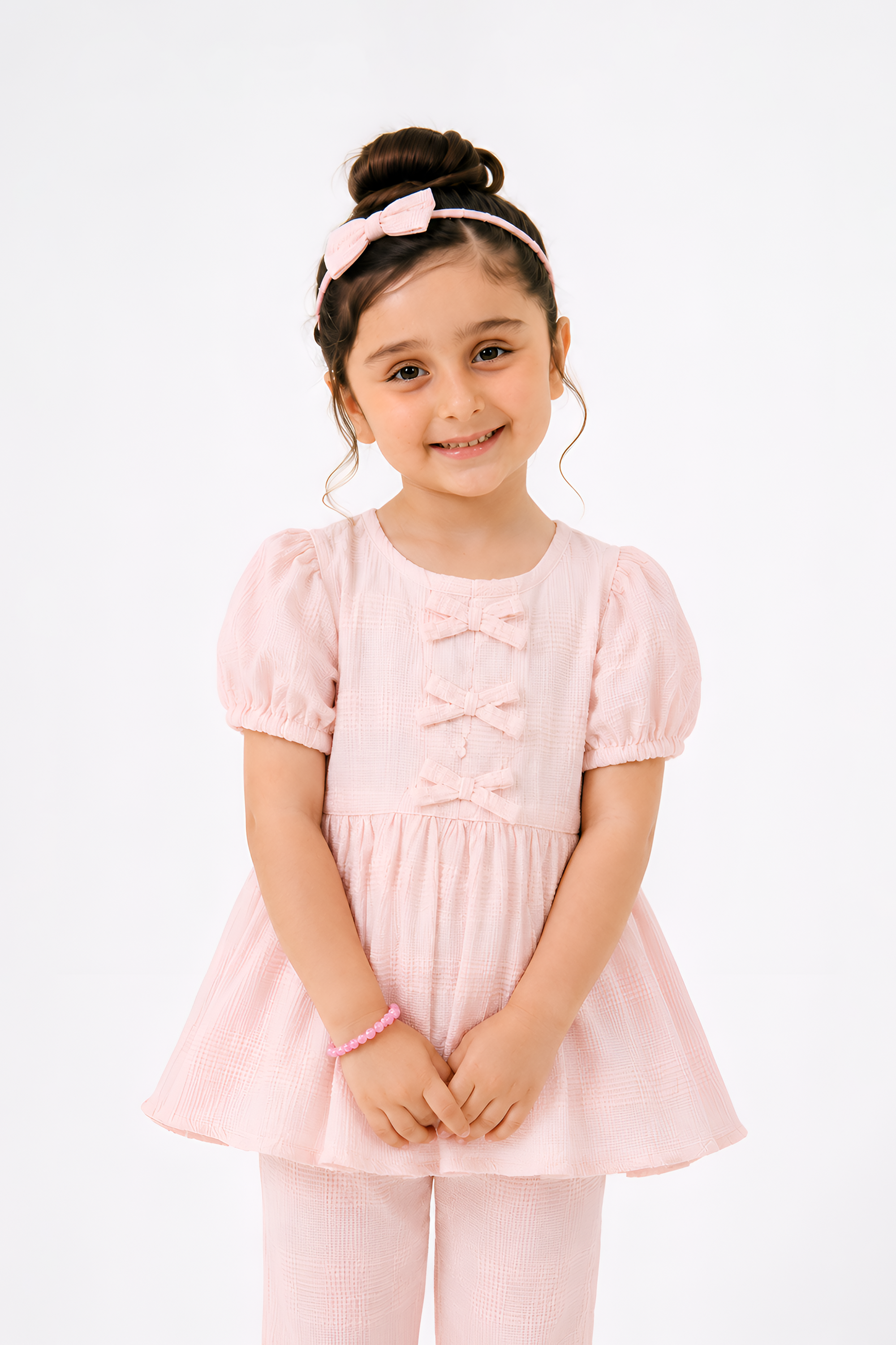 Lillie Kiddie Blush Pink texture fabric Co-Ord Set