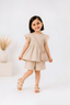 Smocked Stripe Co-Ord Set with Crossbody Pouch